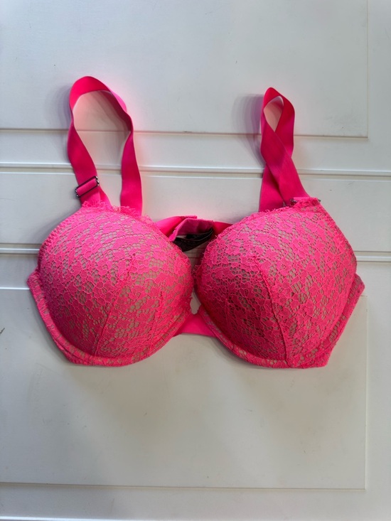 Victoria's Secret Other - Victorias Secret Women’s Sz 38D Bright Pink Lace Very Sexy Push Up Bra